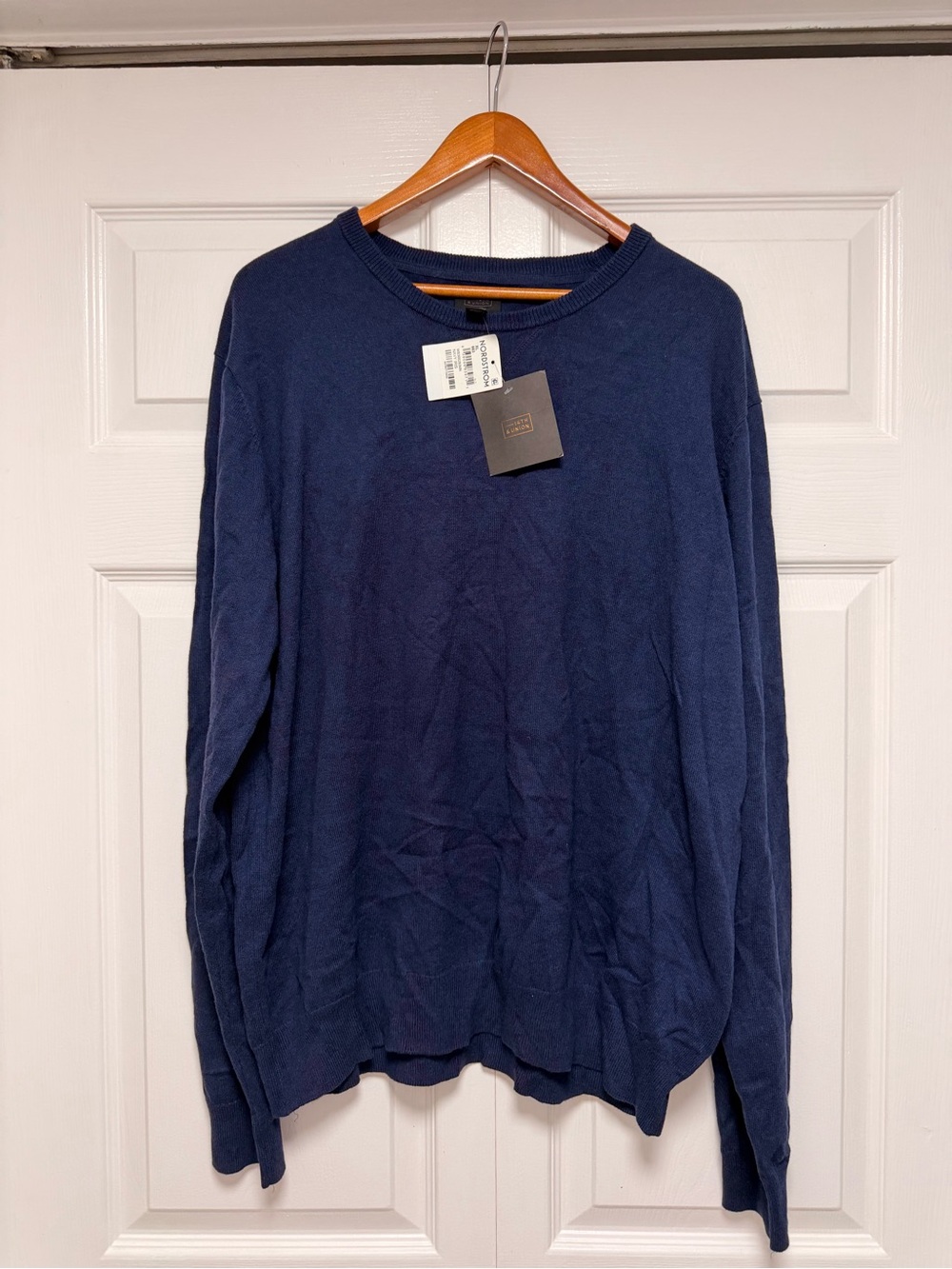 NWT 14th & Union Nordstrom Men's Navy Iris Crewneck Sweater Size XL